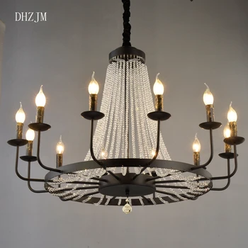 

Vintage Chandeliers Light Lamp For Dining Room Black Chandelier lamps Vintage Personality Industrial Lighting home lighting