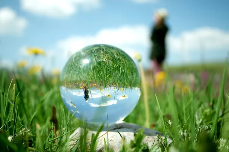 8 см качество lensball Сфера украшения дома аксессуары миниатюрные фигурки фотографии фэн шуй хрустальный шар