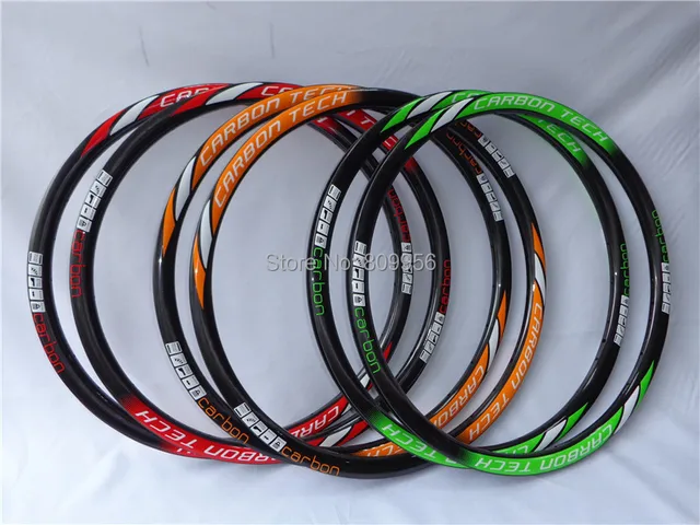 Cheap Free Shipping 100% Carbon Bike Wheels & Rims 26er MTB Wheel Green/Orange/Red