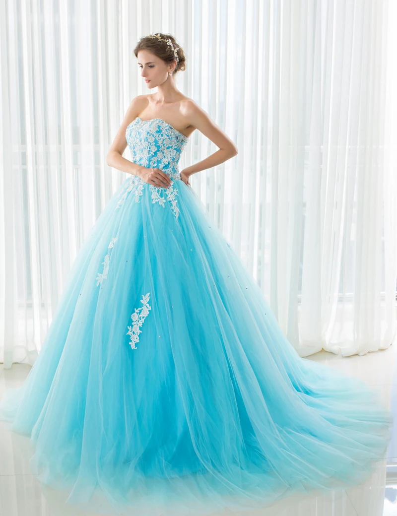 Sky blue wedding dress - Dress Yp