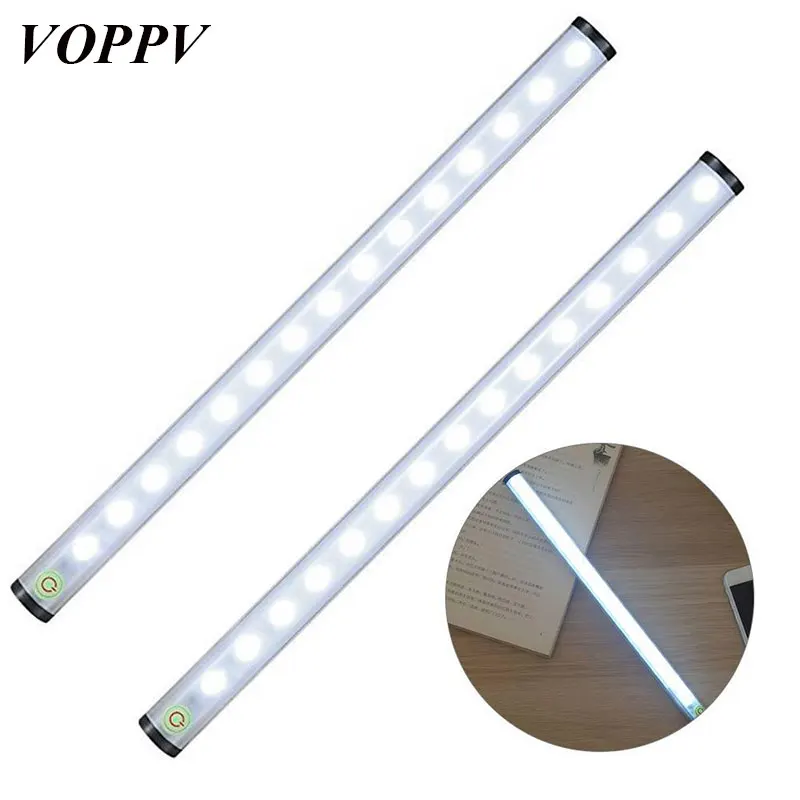 Goedkoop VOPPV LED Onder Kast Licht voor Kast Kast Garderobe Kast Touch Sensor ABS LED Garderobe Keuken Lampen slaapkamer Lichten