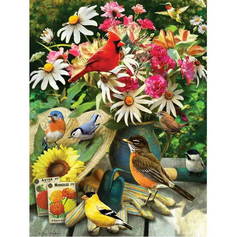 

5D Diamond Embroidery flowers birds stickers DIY square Diamond Painting Cross Stitch Home Decor Handwork Full Rhinestone Crafts