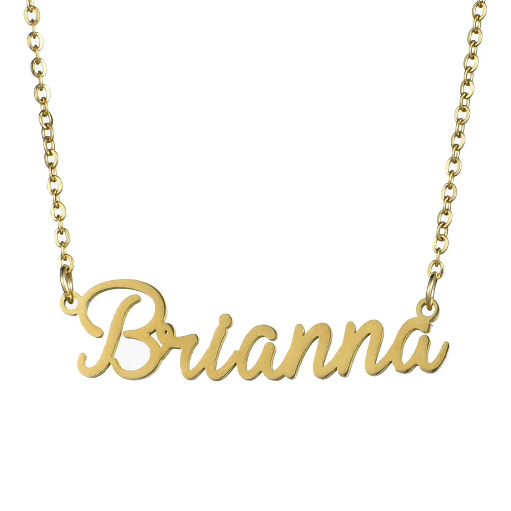 

LuxJuly Rose Gold Personalized Custom Name Pendant Necklace Titanium Stainless Steel Handmade Birthday Gift