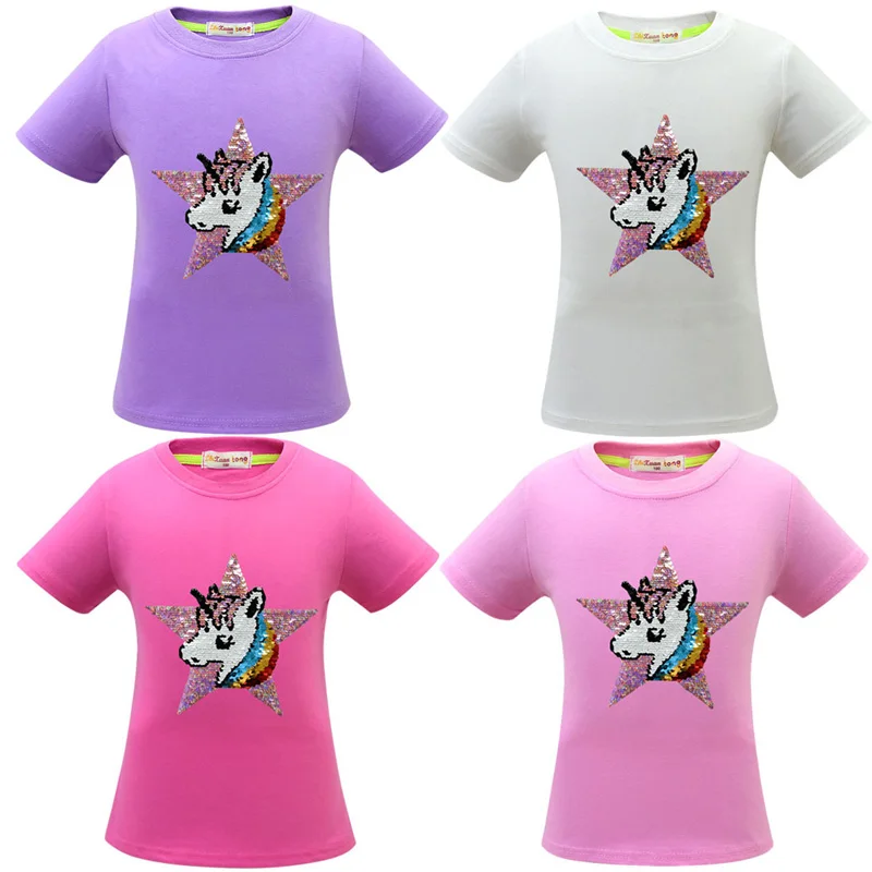 

Children's Girls T-Shirt Summer Baby Girl Cotton Tops T-Shirt Clothes Children Unicorn T-Shirt Short Sleeve Casual Wear