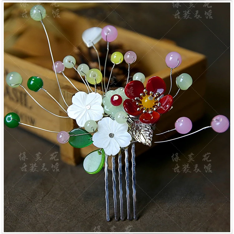 15x20 drawstring dry flower smelling pouch 50pcs lot lip stick cosmetic gift bag jute burlap pouches can customized logo 28 Designs Butterfly Loves Flower Glaze Petal Pearl Beads Handmade Hair Comb Hair Stick for Hanfu Costume Makeup Accessory