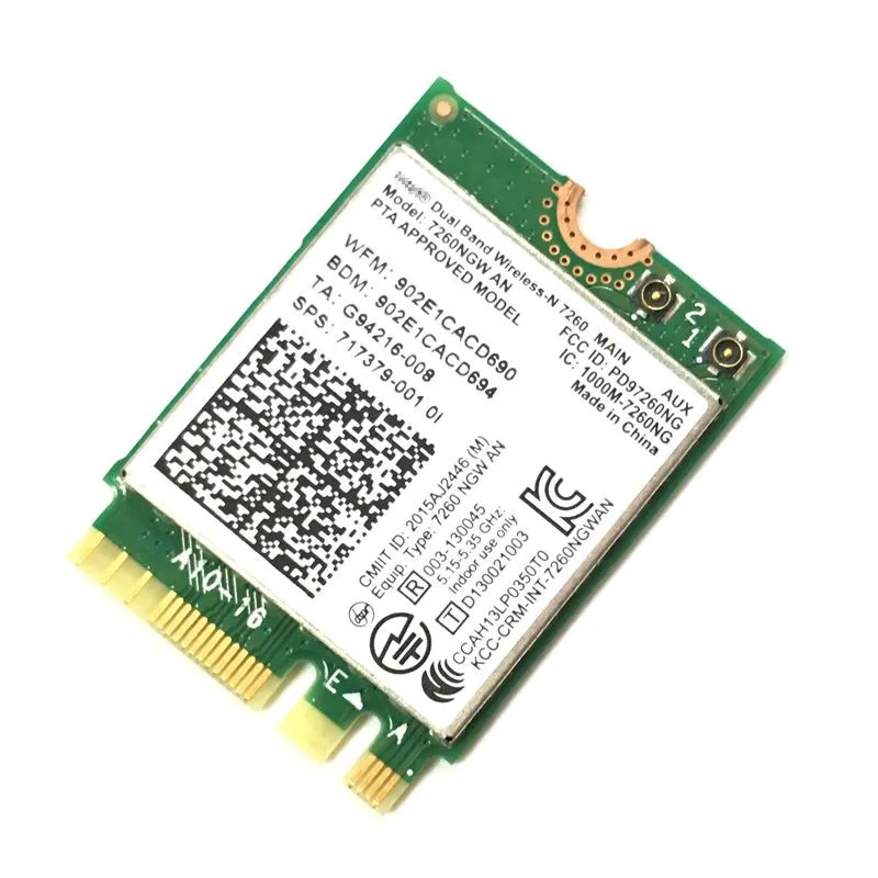 인텔 듀얼 밴드 무선 -N 7260NGWAN 7260NGW 7260AN 300Mbps + BlueTooth4.0 NGFF PCIe wifi 무선 카드