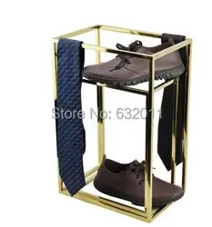 Золотая поверхность обуви шейный платок держатель, показыватель стенд мульти-металлическая вешалка дисплей стойки