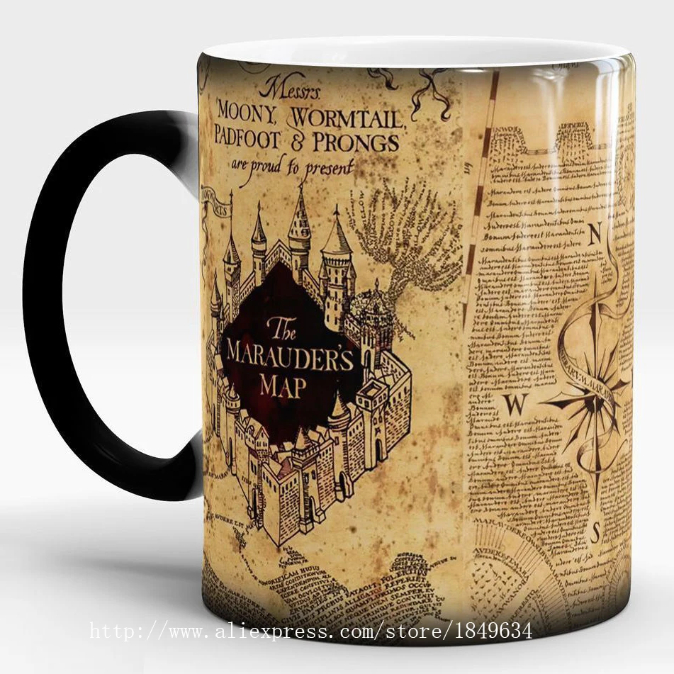 

Drop shipping!1Pcs Light Magic Marauders Map Magic Hot Cold Heat Temperature Sensitive Color-Changing Coffee Tea Milk Mug Cup