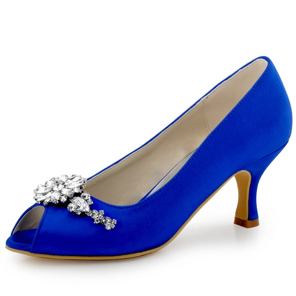 HP1541 Teal azul marino mujer novia damas de honor Peep toe Prom bombas tacones  bajos satén encaje diamantes de imitación Boda nupcial fiesta  zapatos|bridal party shoes|party shoespumps low heel - AliExpress