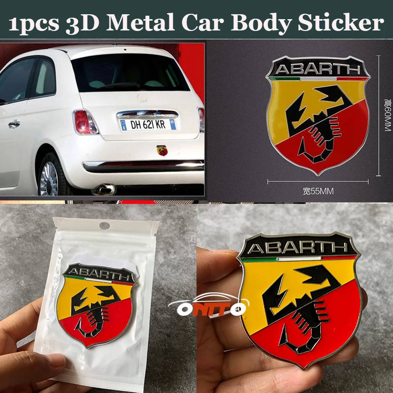 

1pcs New Car Styling For Abarth logo Metal Decorative 3D decal car emblem Sticker Front Boot motorcycle items Auto accessories