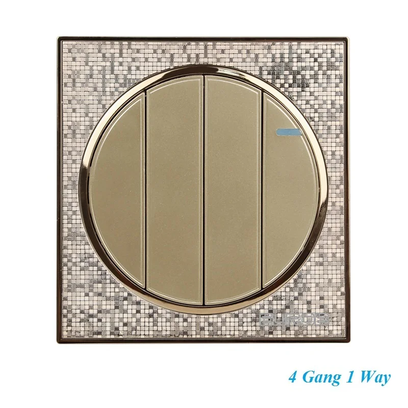 Luxury Champagne Gold Wall Switch Simple and Fashion Round Button