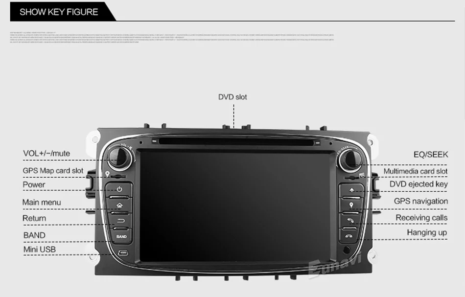 Clearance Eunavi 2 Din Android 8.1 Sliver Quad Core Car DVD Radio Stereo Player For Ford Focus Mondeo S-Max Cmax Galaxy 3G WIFI AUX Audio 24