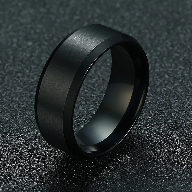 ZORCVENS 2020 New Fashion 8mm Classic Ring Male 316L Stainless Steel Jewelry Wedding Ring For Man