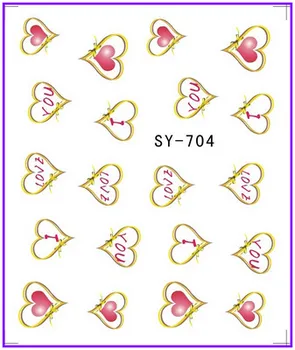 

6 PACK/ LOT GLITTER WATER DECAL NAIL STICKER COREOPSIS KAPOK FLOWERSweet Heart Love Valentine SY699-704