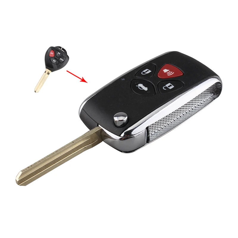 Для Toyota Key Shell модифицированные 4 кнопки ключи от автомобиля с дистанционной кнопкой чехол Брелок для Toyota Corolla Camry Matrix RAV4 Switchblade Key Cover
