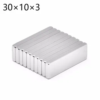 

10pc 30mmx10mmx3 mm N35 Strong Bar Cuboid Block Magnets 30x10x3 Rare Earth Neodymium Square magnet Permanent magnet 30*10*3