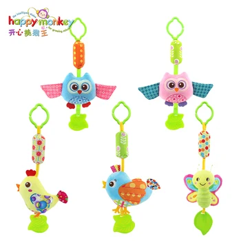 

Baby Rattles Toy Kids Soft Butterfly Bird Chick Owl Plush Toy Animal Wind Chime Clip Baby Stroller Crib Bed Hanging Bells Toys