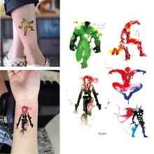 Временные татуировки наклейки для детей мальчиков Superheros Union поддельные флэш Водонепроницаемый татуировки
