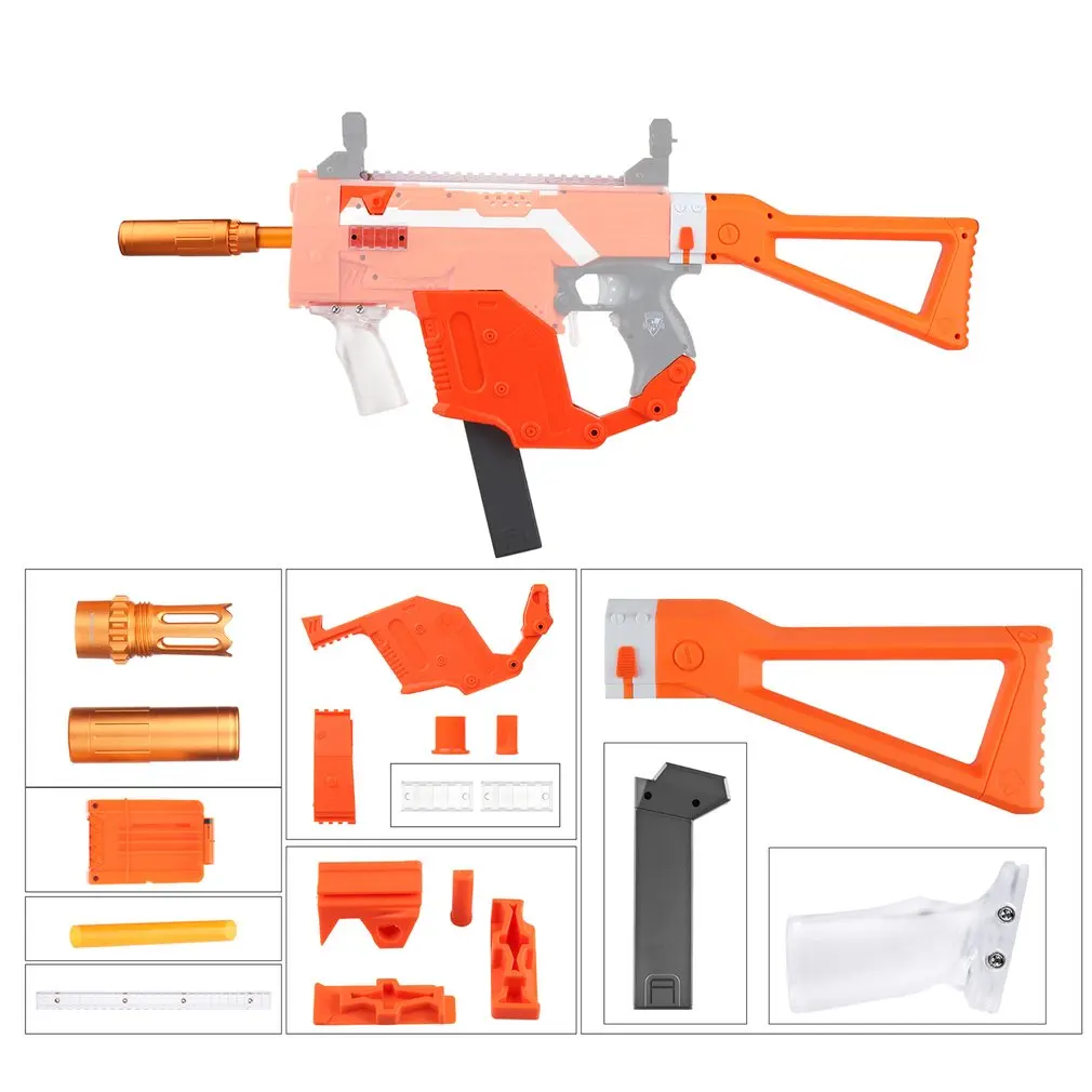 

WORKER Exquisite Plastic Mod Kriss Vector Imitation Orange Kit Combo 12 Items for Nerf STRYFE DIY Toys Best Gift for Game Player