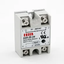 1 pcs Relé de Estado Sólido SSR-25DA Módulo 25A/250 V 3-32 V DC de Entrada e Saída 24-380VAC