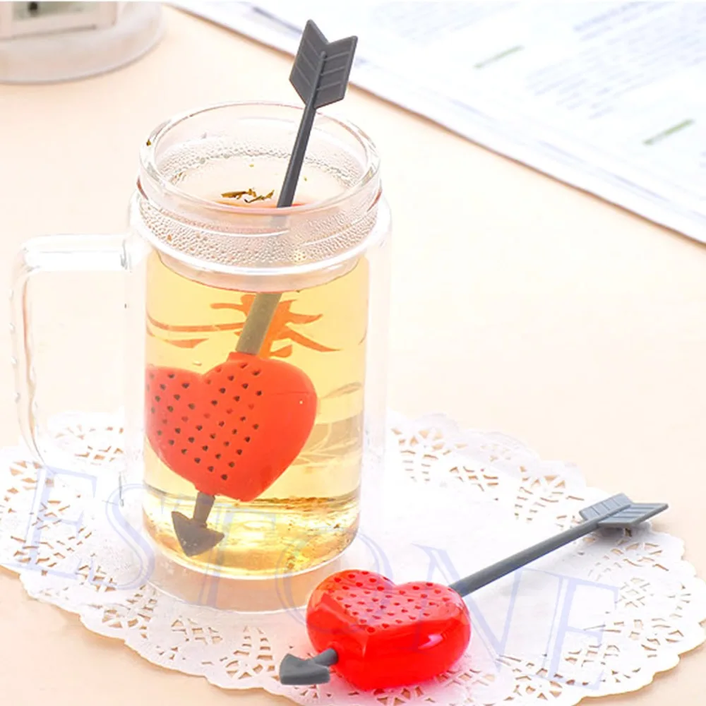 

Cute Cupid Arrow Love Heart Tea Leaf Herb Infuser Filter Strainer Stirrer Teabag