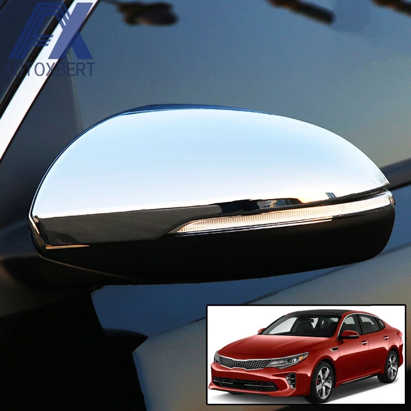 

AX Chrome Side Mirror Rearview Cover Protector Cap Trim Overlay Wing Molding Frame Garnish For Kia Optima K5 JF 2019 - 2016