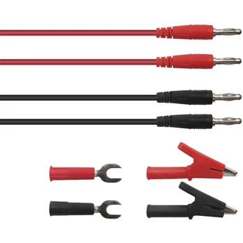 

New P1041B 6 in 1 1M 4mm Banana to Banana Plug Test Lead kits Alligator Clip Clamps to 6mm U-type Plug Regulated Power Supply
