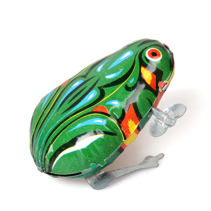 Retro Jumping Frog Tin Clockwork Toys Wind Up Vintage Adult Collection
