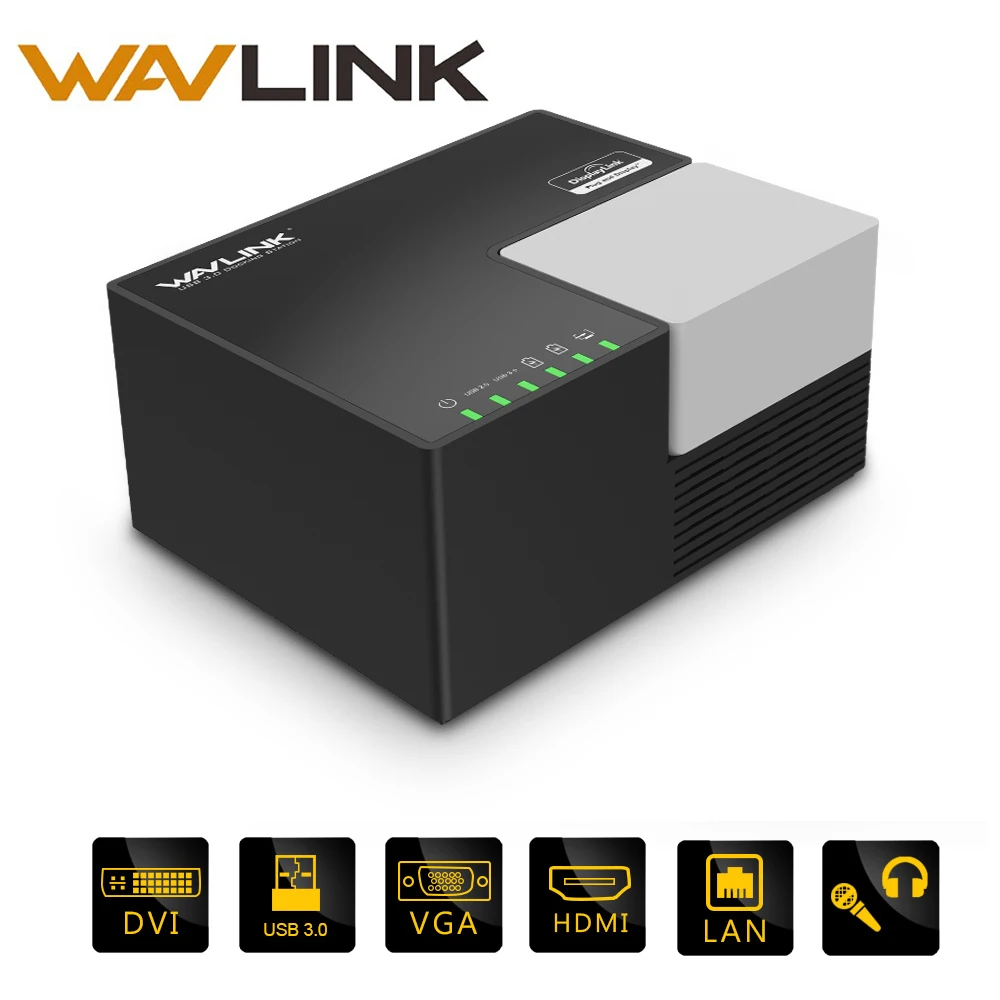 

Wavlink 4GB 9Port Universal USB3.0 Dual Laptop Video Docking Station with DVI HDMI to 2048*1152 6 USB Hub Quick Charging Gigabit