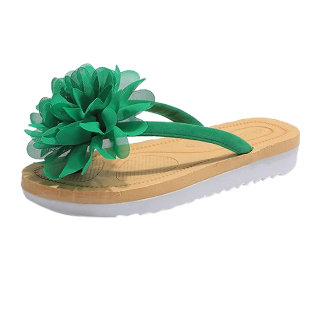 YOUYEDIAN унисекс пляжные сандалии для прогулок Для женщин летние сандалии, тапочки на плоской подошве с цветочным рисунком пляжные шлепанцы без задника с открытыми пальцами тапочки# g40