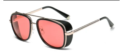 Железный человек 3 Tony Stark ретро мужские женские солнцезащитные очки Rossi пальто модные дизайнерские солнцезащитные очки мужские и женские оптом Uv400 - Цвет линз: pink