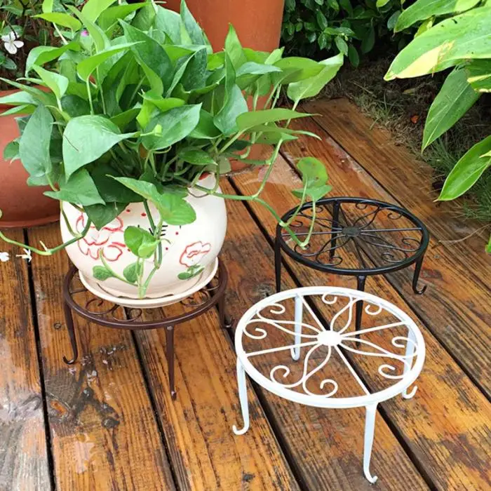 Iron Art Plant Stands Pot Holder Plant Flower Stand Floor Pot Rack Home Garden Indoor Balcony Decor DTT88