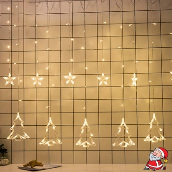 

2.5M EU/US Plug Led Christmas Tree /Sika deer/Star Fairy Lights Garland Outdoor Curtain String Light For Wedding Party Decor
