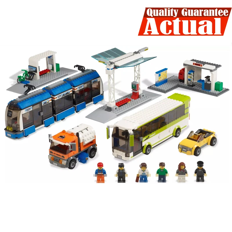 

Lepin 02023 968PCS DIY Building Blocks Bricks Compatible legoINGly City 8404 Public Transport Station Set Toys for children gift