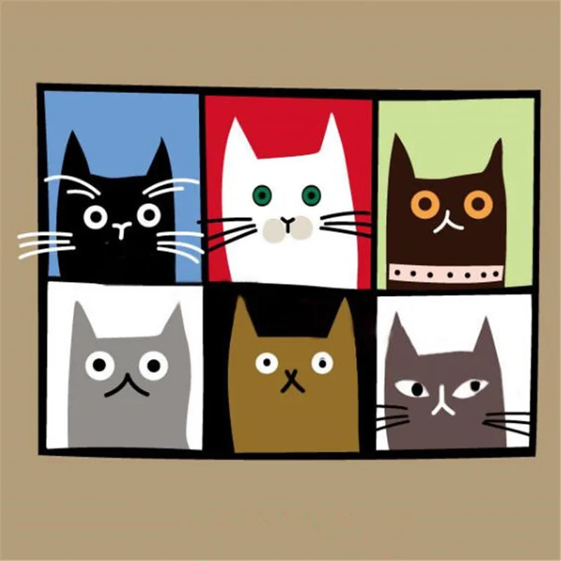 

Fashion Flower Patch DIY Clothes cat puzzle 3d stickers Thermal Transfer Printing Iron on patches for clothing T shirt Women
