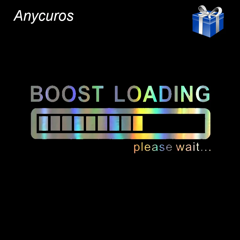 

Anycuros Creative Boost Loading Please Wait For Turbo Funny Car Stickers 14CM*5CM
