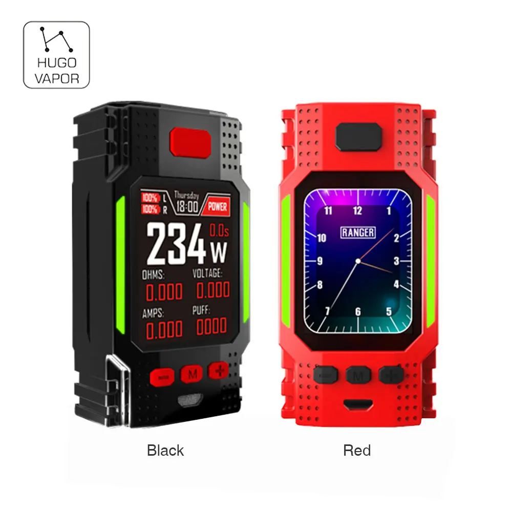 

Original Hugo Vapor Ranger GT234 TC Box Mod with 2-inch Full-color TFT Display & Max 234W Huge Power No 18650 Battery Box Mod