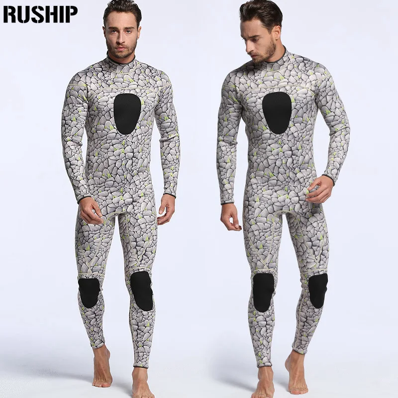 Professional Men 3mm Neoprene Diving Suits Warm Keeping Patchwork Rash