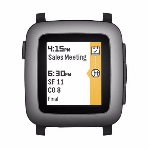 22mm Pebble Time Black