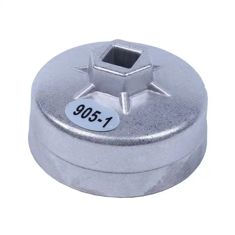 

Silver Tone Oil Filter Socket Cap Wrench Remover Tool 74mm x 14 Flutes