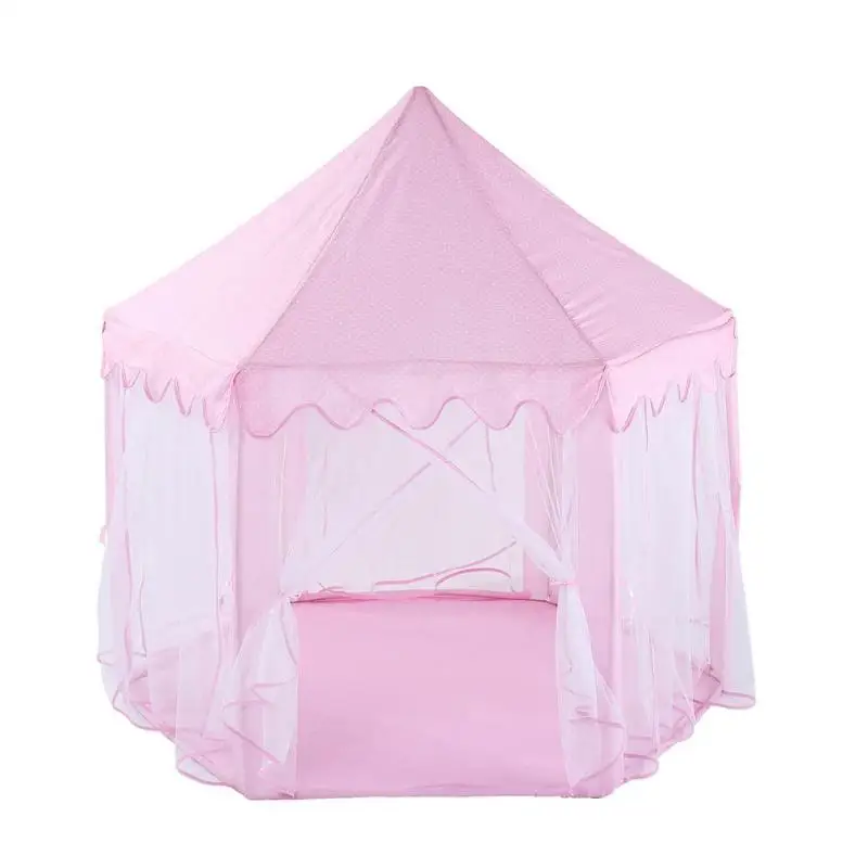 

Girls Princess Tent Portable Foldable Play House Pink Castle Tent Children's Little House Kids Gift Outdoor Toy Tent Kids Garden