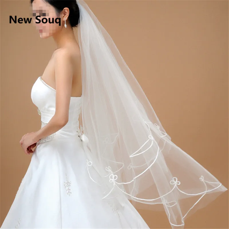 

2019 Simple Short Wedding Veil Wedding Accessories Summer Beach Bridal Veil 1.5m Length Wedding Veil With One Gloves For Gift