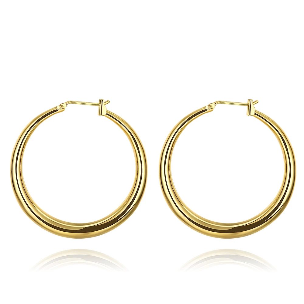 

Yellow or Rose Gold Color Round Loop Big Large Circle Creole Hoop Earrings For Women Girls Fashion Jewelry Pendientes Aros Gift