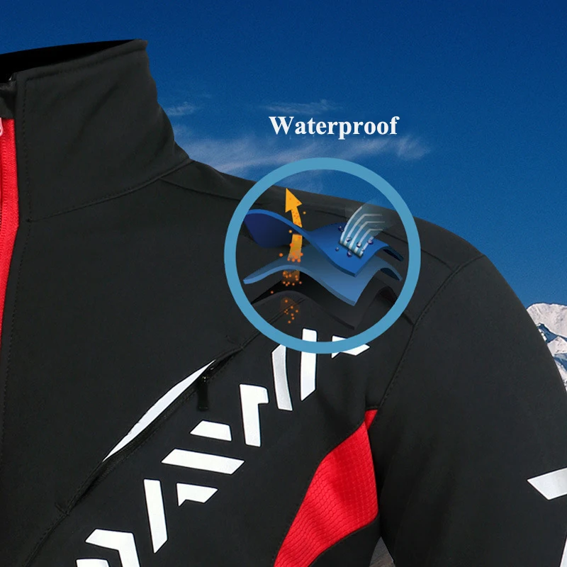 Новинка, мужская спортивная одежда DAIWA с длинным рукавом для рыбалки, брюки, пальто, костюм, теплая куртка, парка, водонепроницаемая одежда с капюшоном