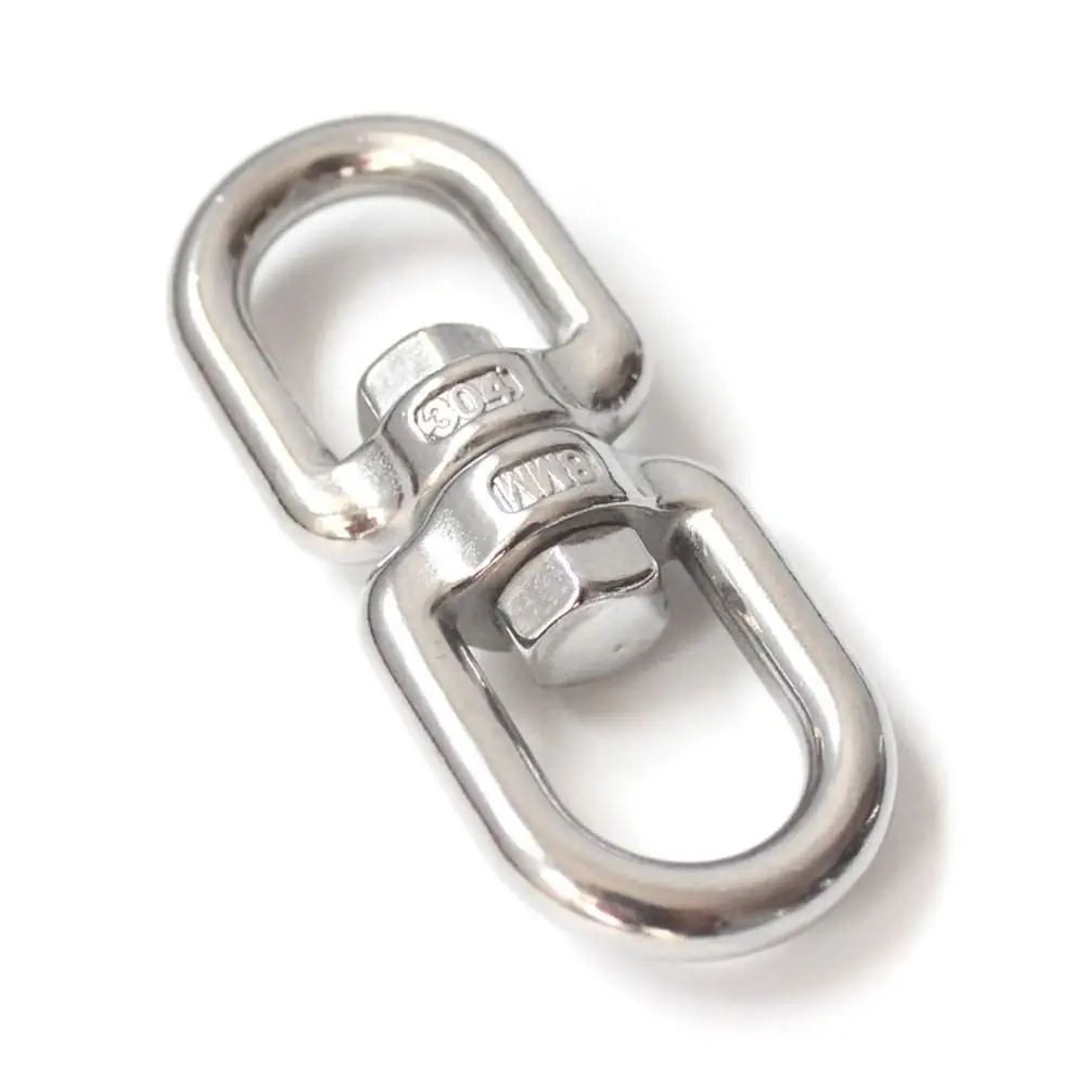 

HCSSZP 2pcs Stainless Steel 304 Double Ended Swivel Eye Hook Eye to Eye Swivel Shackle Ring Connector Free Shipping