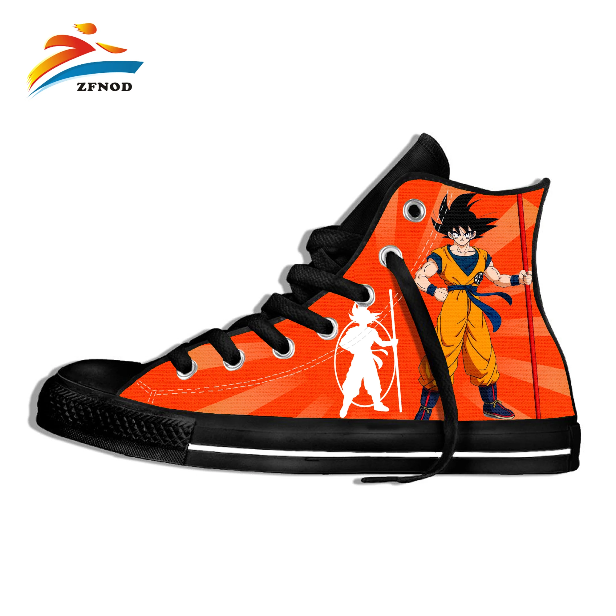 Аниме Dragon Ball Z печать парусиновая обувь крутые Saiyan Сон Гоку ботинки для косплея на Хэллоуин вечерние мужские высокие вулканизированные