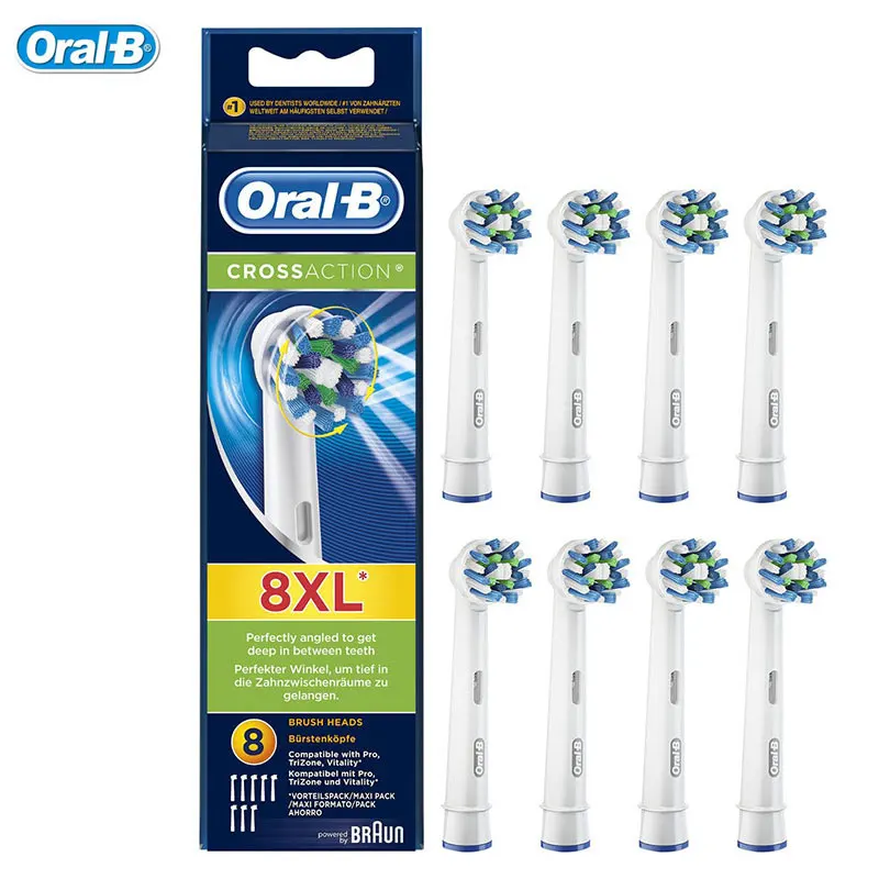 

Зубная щетка Oral-B, сменная электрическая зубная щетка с перекрестной щеткой, 8 шт. EB50