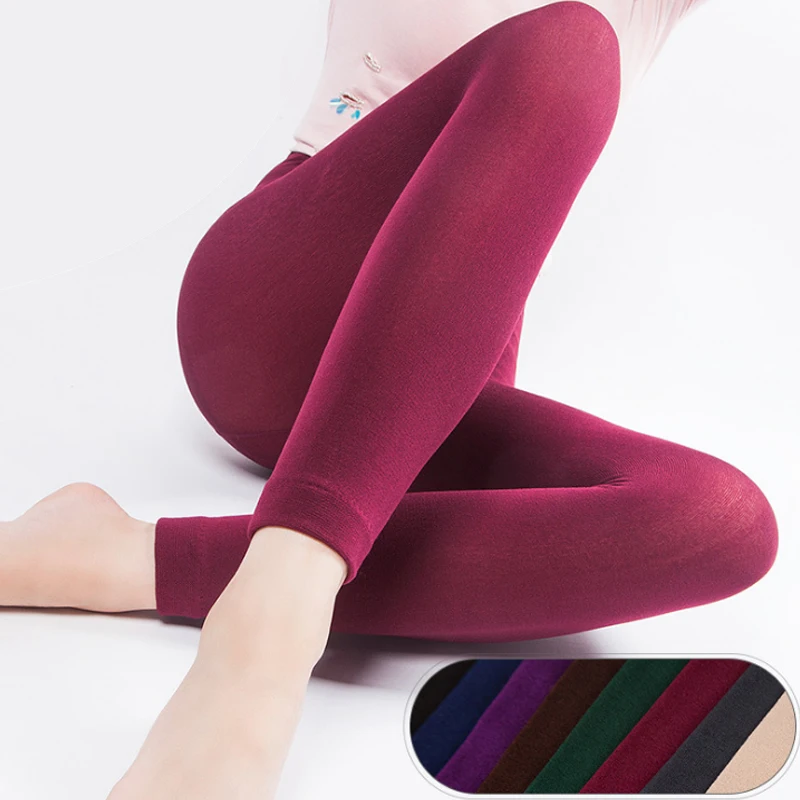 Sexy Black Elastic Fleece Tights Autumn Winter Women Warm Tights Basic