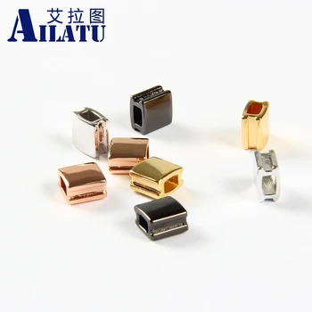 

Ailatu 10pcs Exquisite Smooth Plated Square Brass Metal Bracelet Accessories Beads For Fashion Jewelry