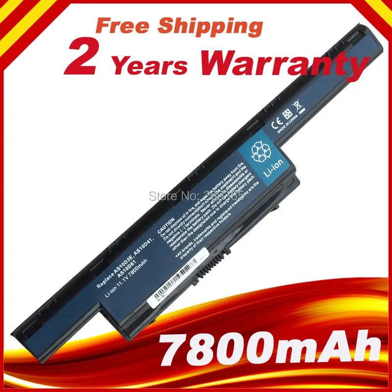 7800mAh 9 Cells laptop Battery for Acer AS10D31 AS10D75 AS10D51 AS10D71 Aspire 4741 5741 5750g 5552